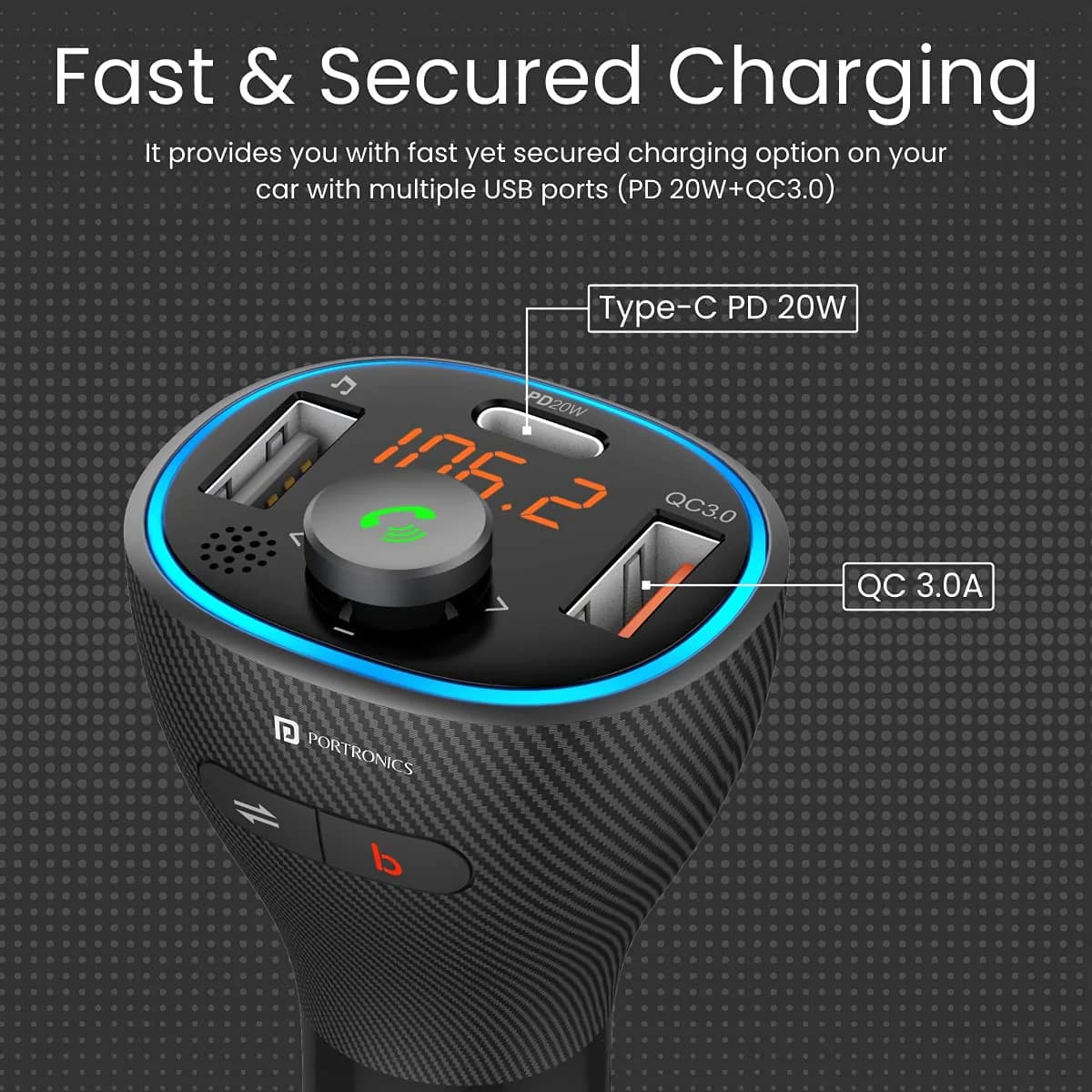 Auto 15
Car Bluetooth Adapter | Hands-free Calling | Type-C PD & USB Charging | Built-in Mic 4
