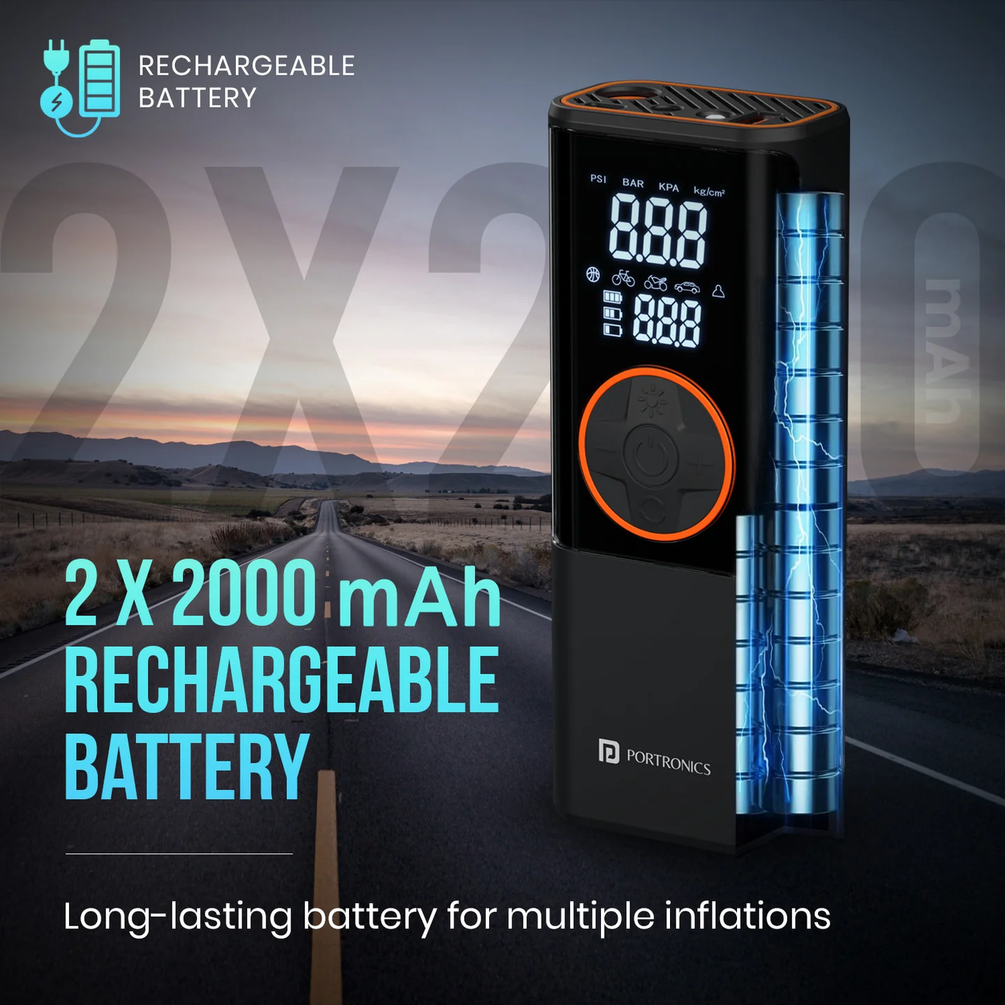 Vayu 4.0
Pre-set Inflation Modes | Digital Display | Dual Power Source | 2 x 2000 mAh Battery  2