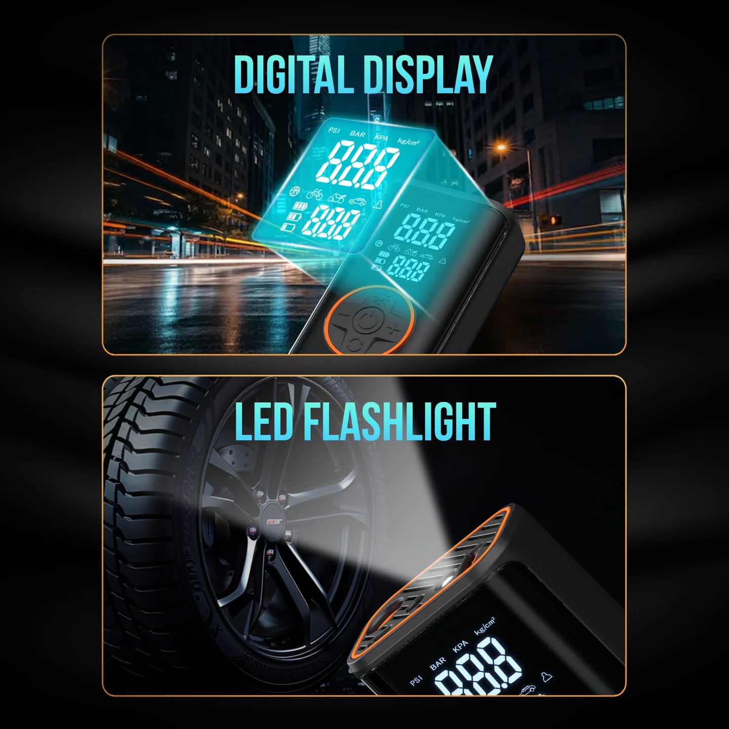 Vayu 4.0
Pre-set Inflation Modes | Digital Display | Dual Power Source | 2 x 2000 mAh Battery  3