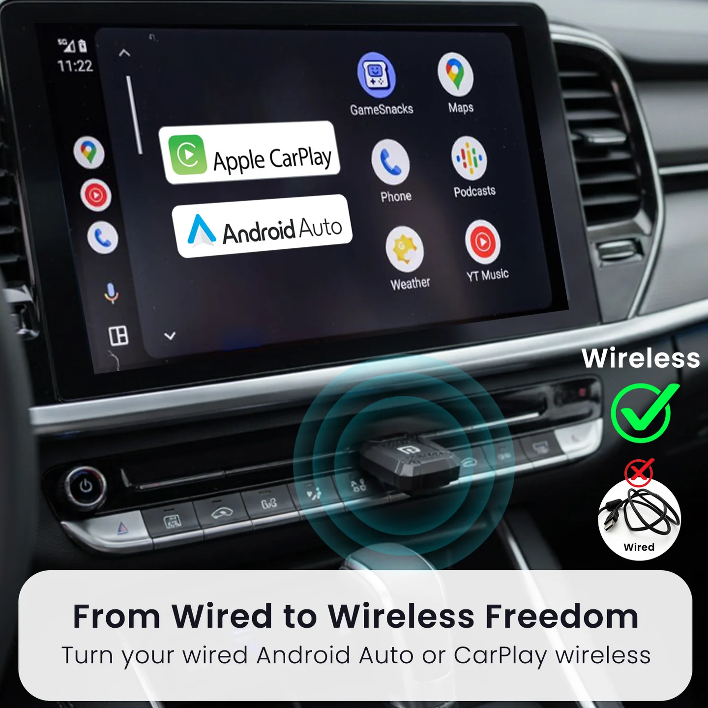 Tune Lite
Converts Wired to Wireless | Plug & Play | Wireless Connectivity | Android 12+ & iOS 15+ 2
