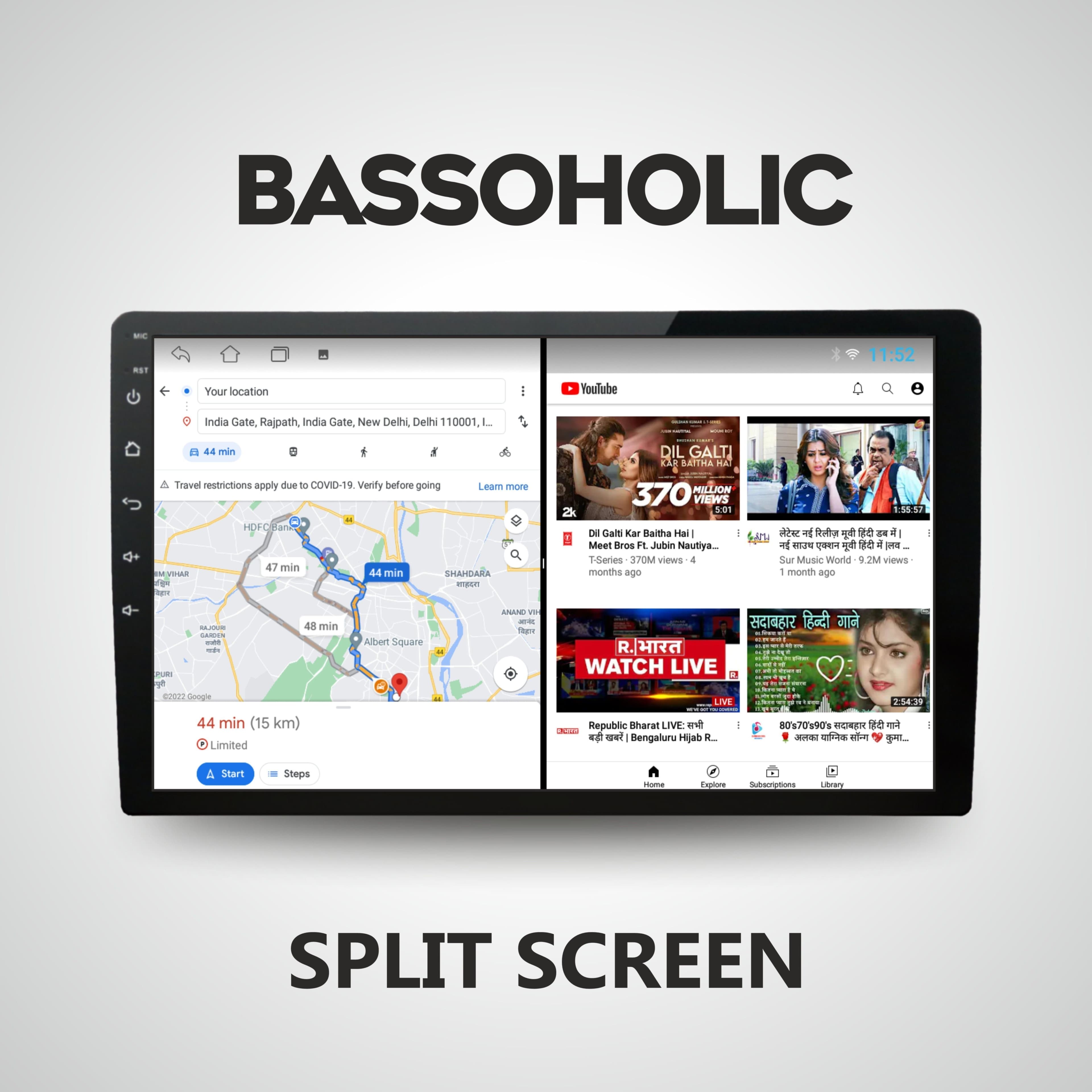 BASSOHOLIC 9 Inch Android 10 System for Hyundai Old i20 2/16GB RAM & ROM/HD Display/GPS/SWC 4
