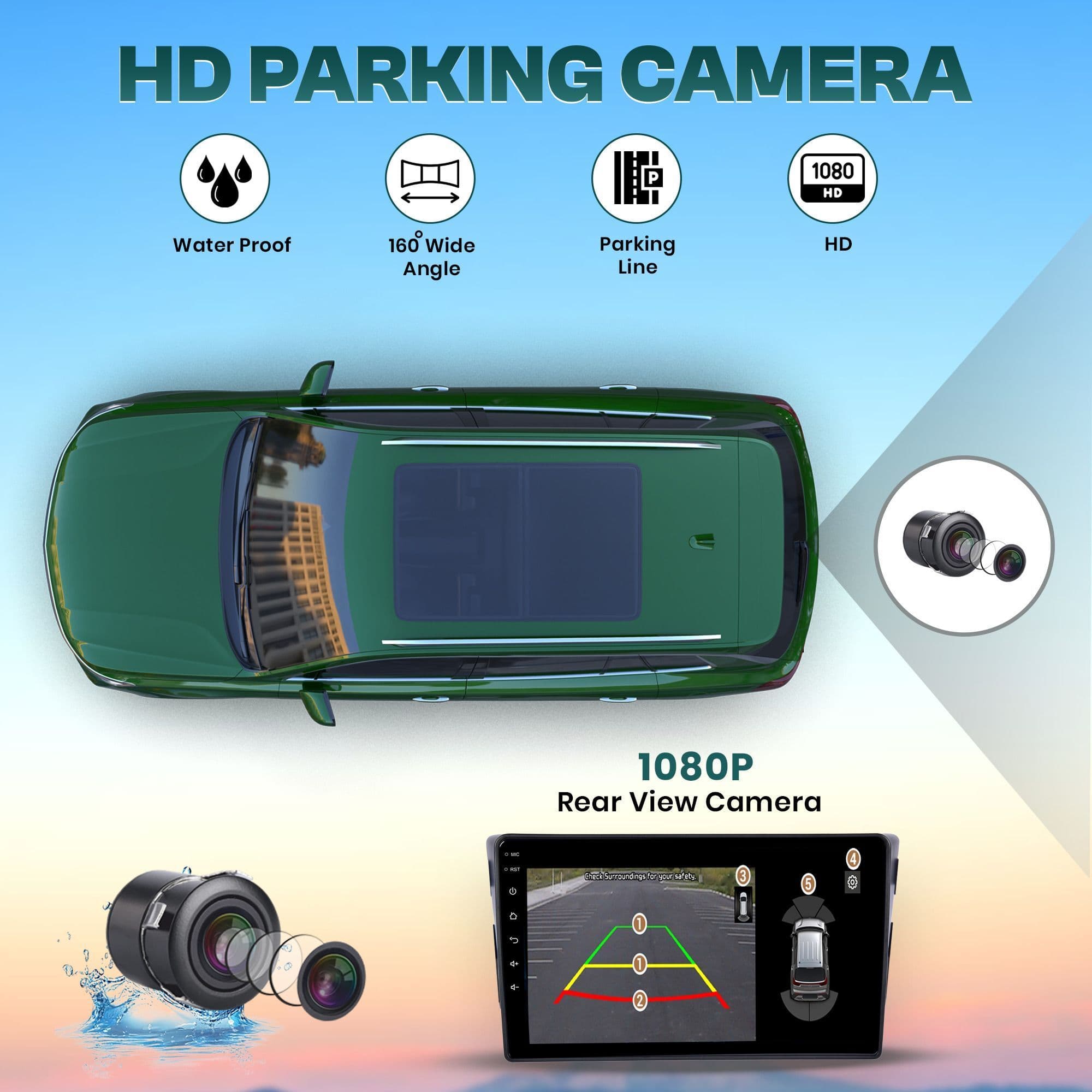 BASSOHOLIC 9 Inch Android 10 System for Kwid 2020 2GB/16GB RAM & ROM/HD Display/GPS/SWC 5