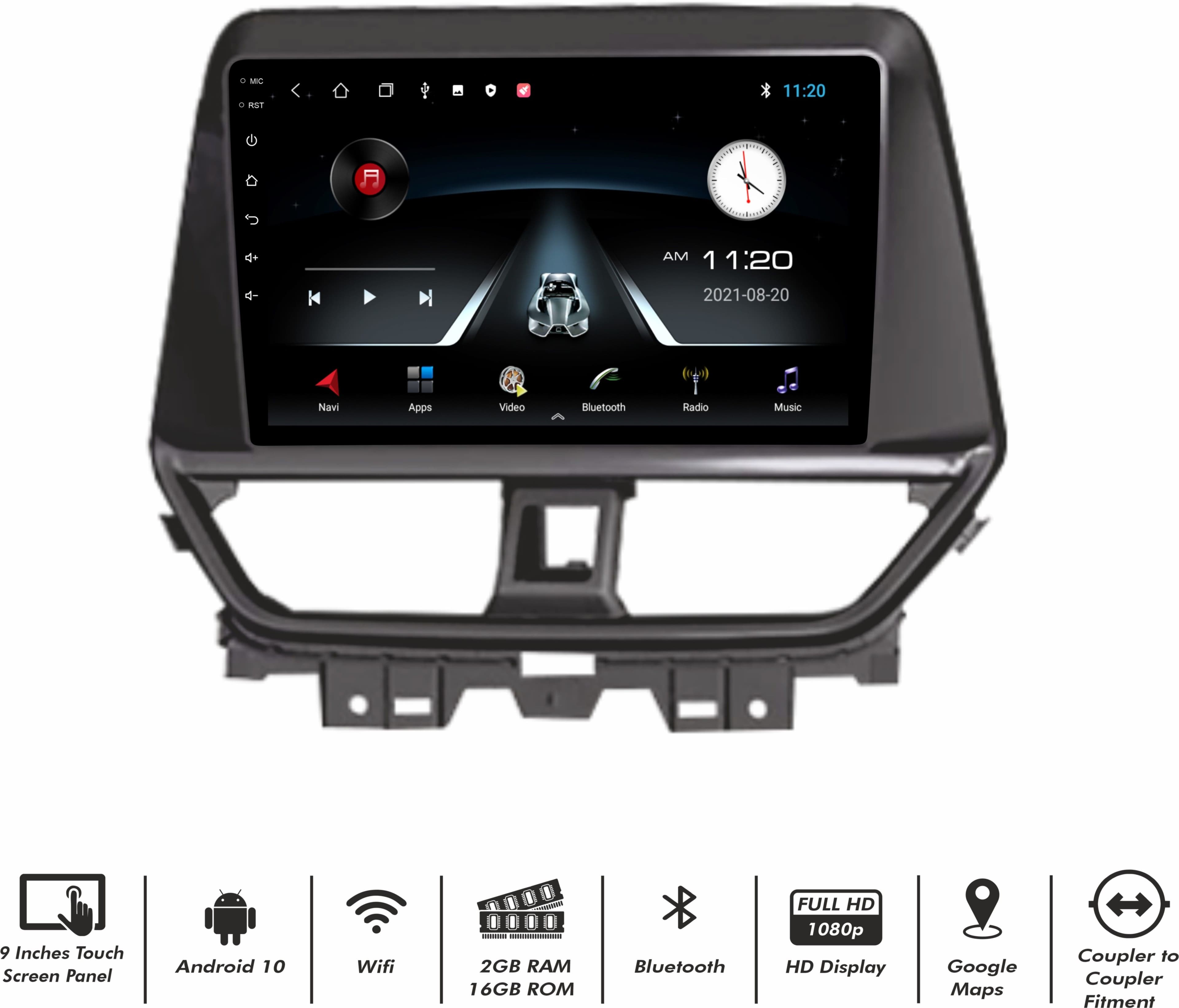 BASSOHOLIC Android CarPlay | 4GB 64GB | Dashboard Display for Innova | GPS Enabled BS4 Car Stereo 2