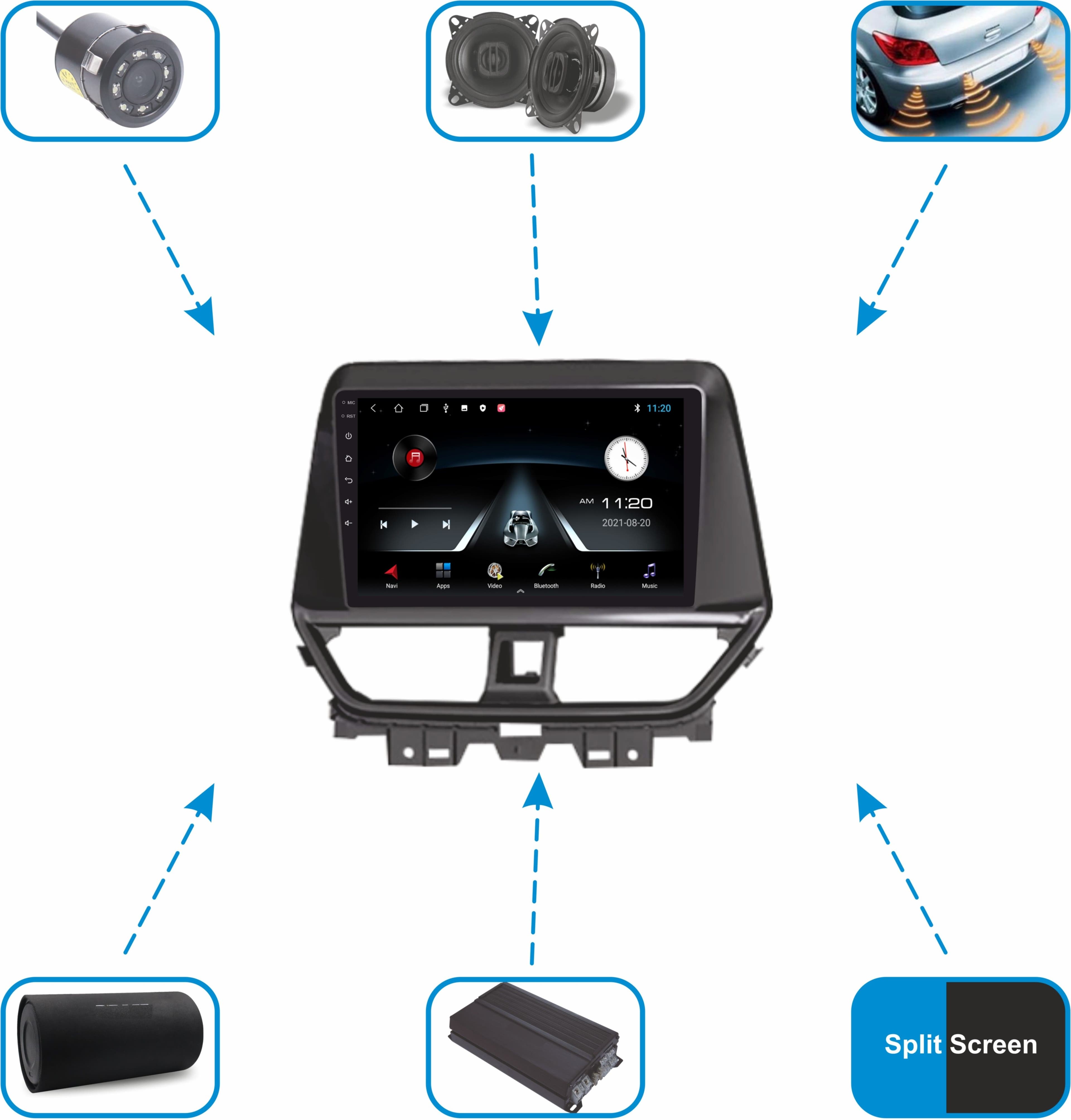 BASSOHOLIC Android CarPlay | 4GB 64GB | Dashboard Display for Innova | GPS Enabled BS4 Car Stereo 3