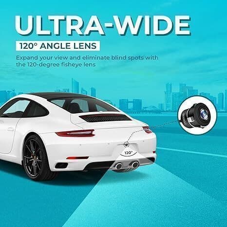 BASSOHOLIC 720P AHD Fisheye Car Reverse Camera | 120 Wide Angle Parking Assist 120 Vehicle Camera System () 4