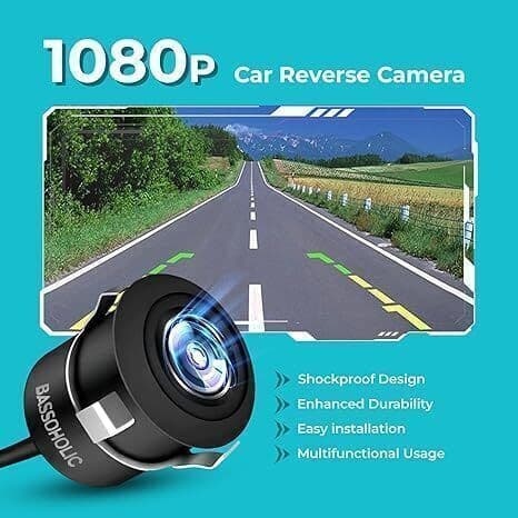 BASSOHOLIC 720P AHD Fisheye Car Reverse Camera | 120 Wide Angle Parking Assist 120 Vehicle Camera System () 3