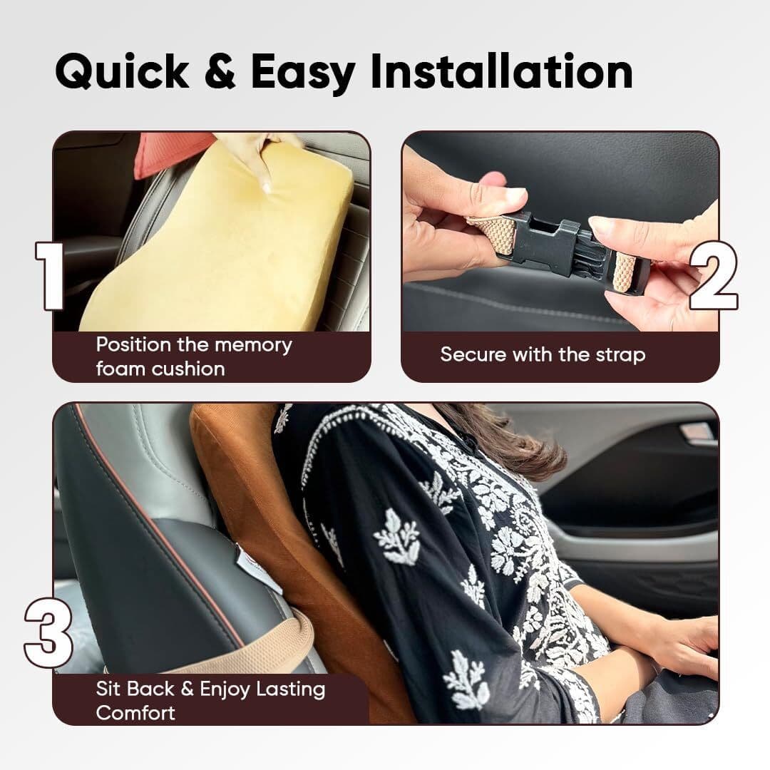 Crab Orthopedic Memory Foam Lumbar Support Cushion for Car, Office & Home 4