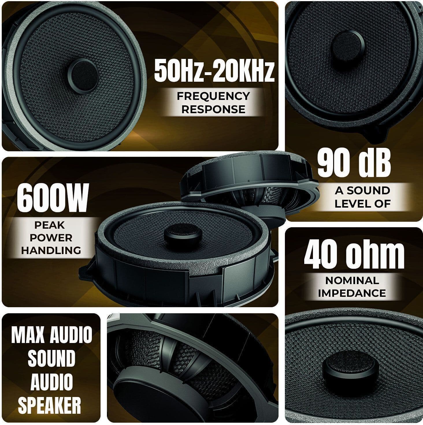 DBASE 6.5 "(16.5 cm) Two Way Coaxial Car Speakers | Max Audio Sound Audio Speaker | 3