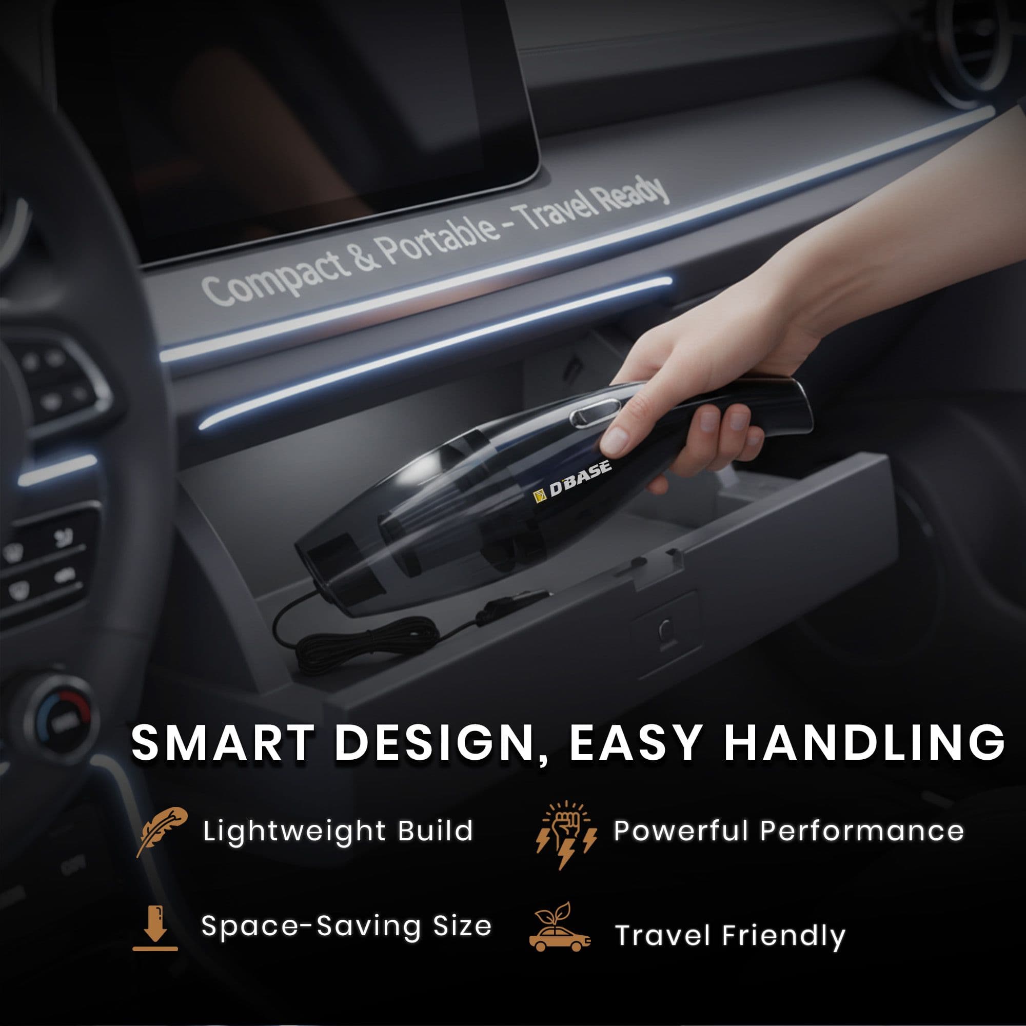 Car Vaccum Cleaner | High power suction | Portable size | HEPA size 3