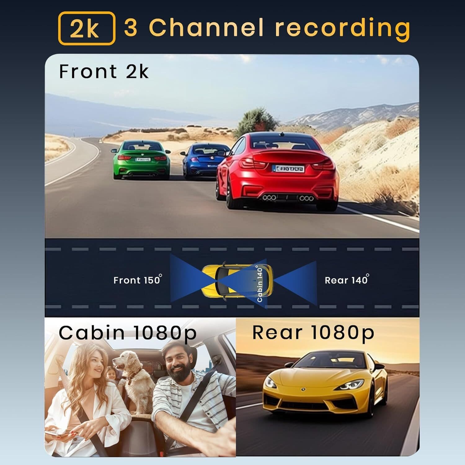 MADVR03 2K Smart Dash Cam | Triple Channel Recording | WiFi | Night Vision 4