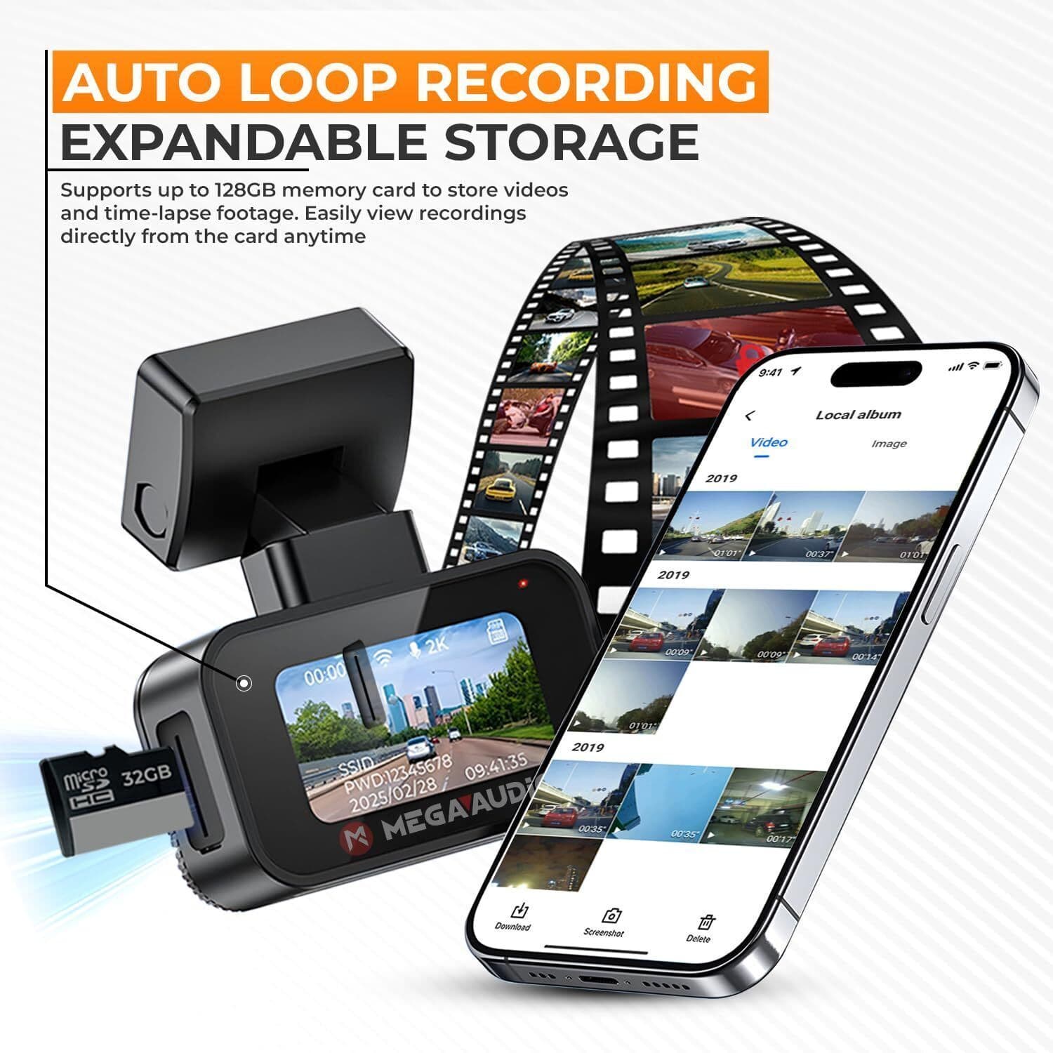 2K DashCam 1.47″ Display with WiFi, G-Sensor, 32GB Card & App Support 5