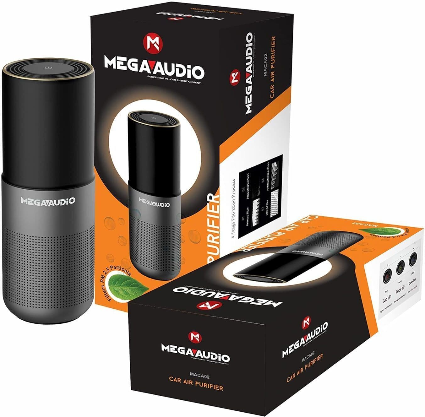 Car Air Purifier with HEPA & Carbon Filter |USB|Compact & Quiet Cup Holder Fit 2