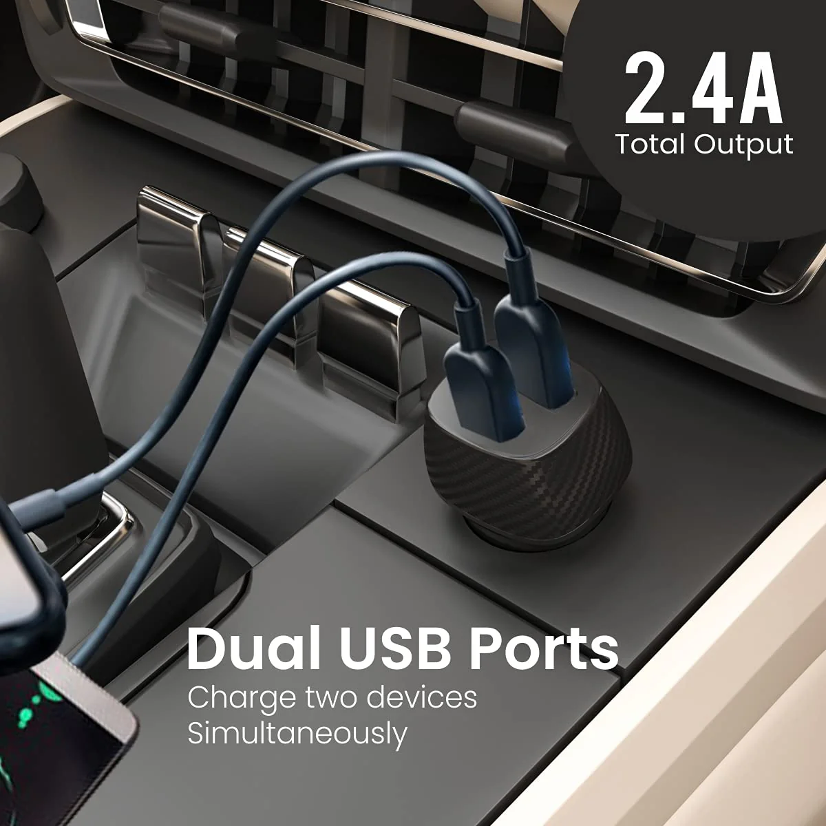 Car Power 5
Dual Output | USB Ports | 12 Watts Total 2