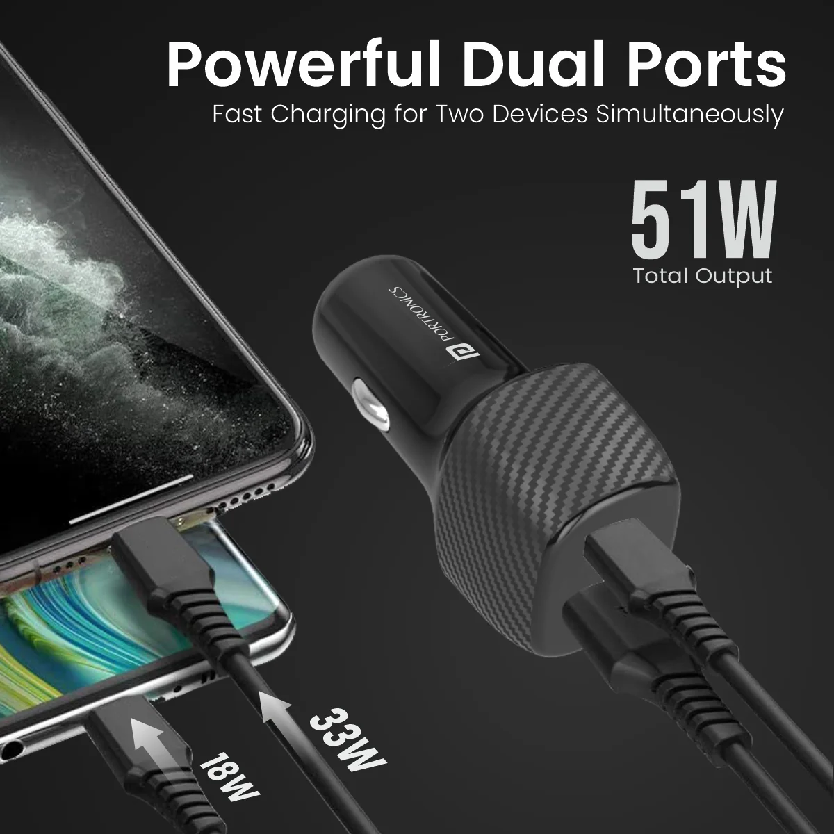 Car Power 6
Dual Output | Type-C PD | USB Port | 51 Watts 4