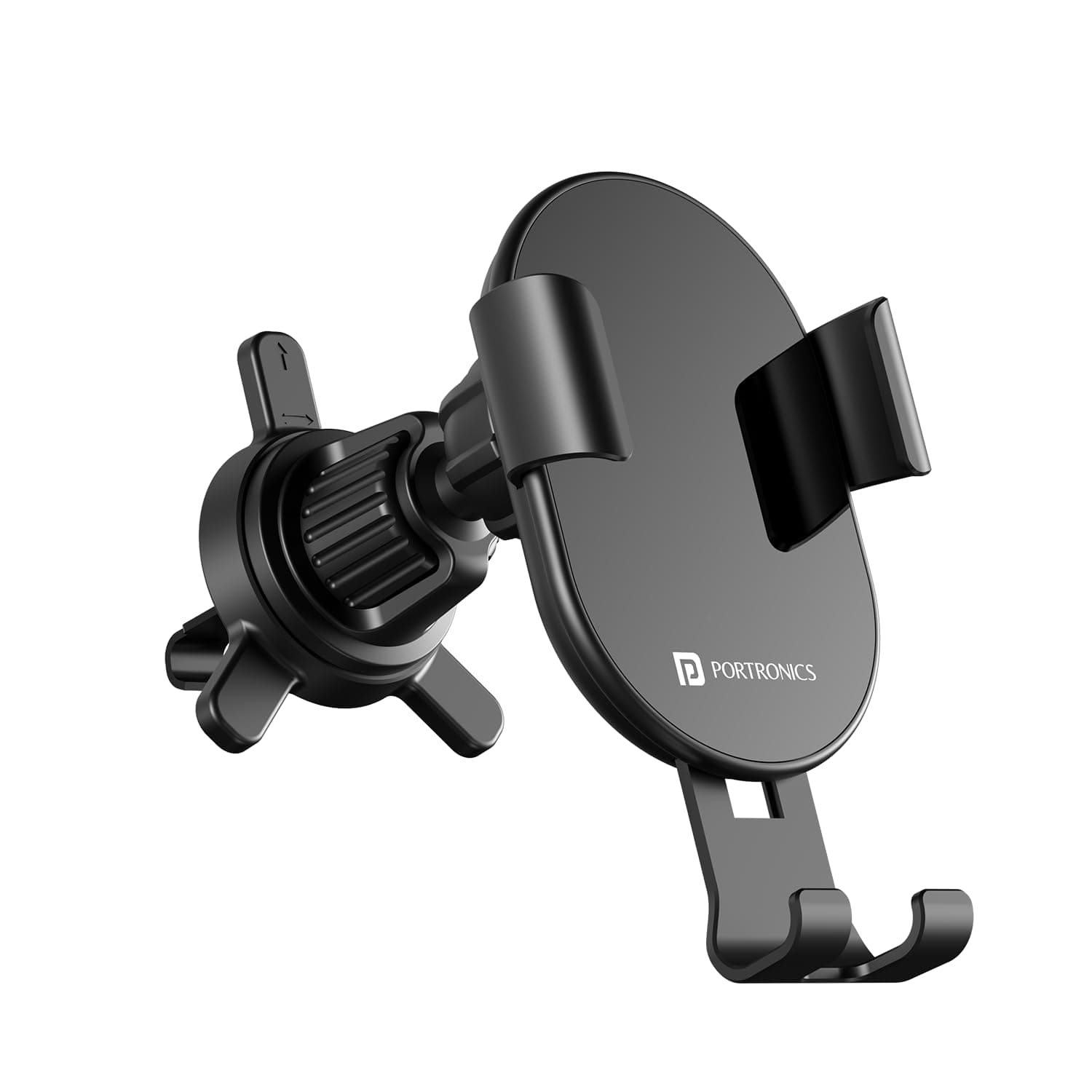 Portronics Charge Clamp 4 Wireless Car Charger with 15 Watts Fast Charging, AC Vent Mount, 360 Rotation, Strong Grip, Free Type-C Cable, Qi Charger for iPhone & Android Smartphones(B 2
