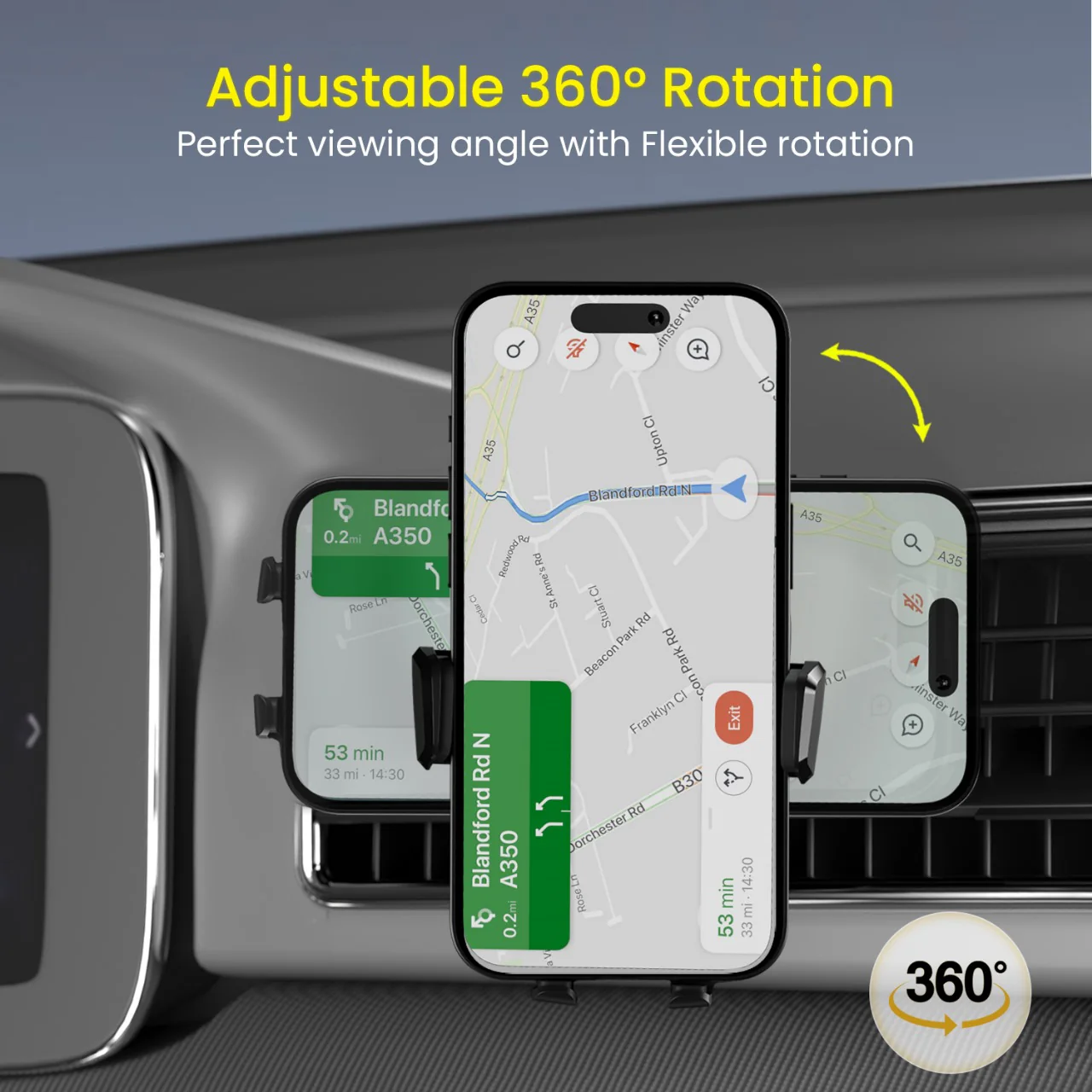 Clamp Z
180° Rotation| One-hand Operation | AC Vent Mount | Shock-resistant Grip 3