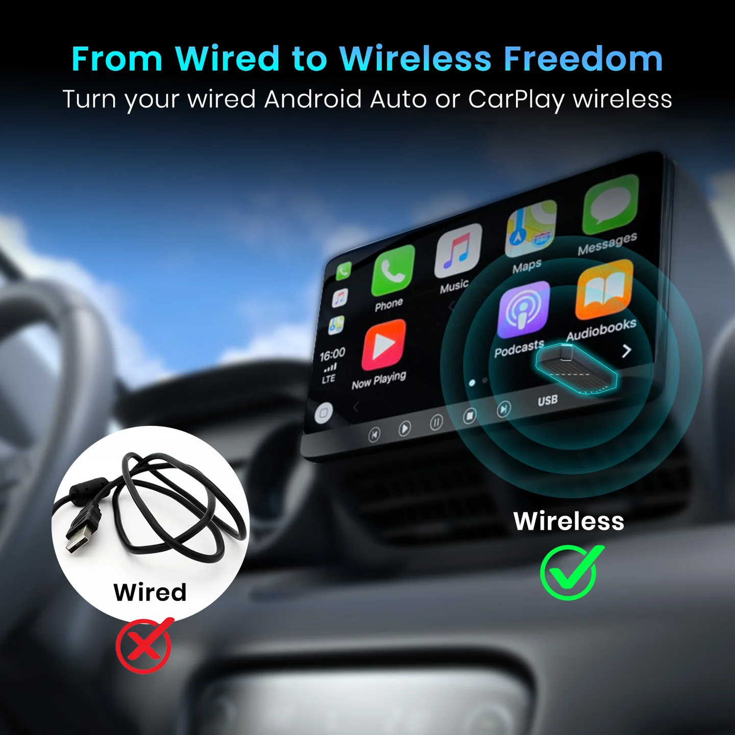 Tune
Wireless Connectivity | Compact Size | Retains Original Controls | For Android Auto & Apple CarPlay 3