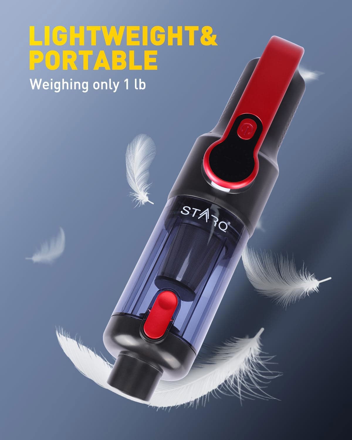 STARQ Tornado Wireless Vacuum Cleaner for Home and Car | High-Power 15000 Pa Suction with BLDC Motor | USB-C Rechargeable |2 Suction Modes | Portable & Stylish Design with LED Light 4