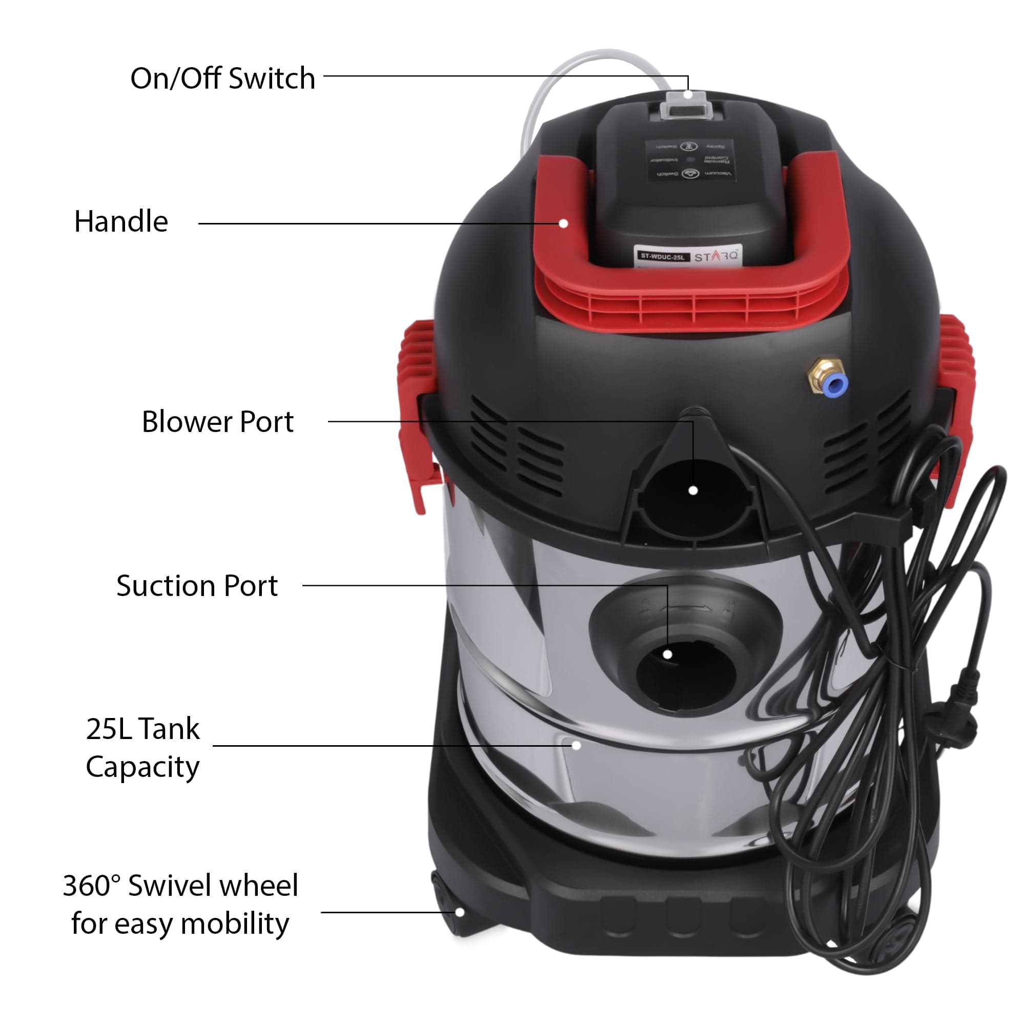 STARQ STWDUC-25L UPHOLSTERY VACUUM CLEANER (25LTR) 5