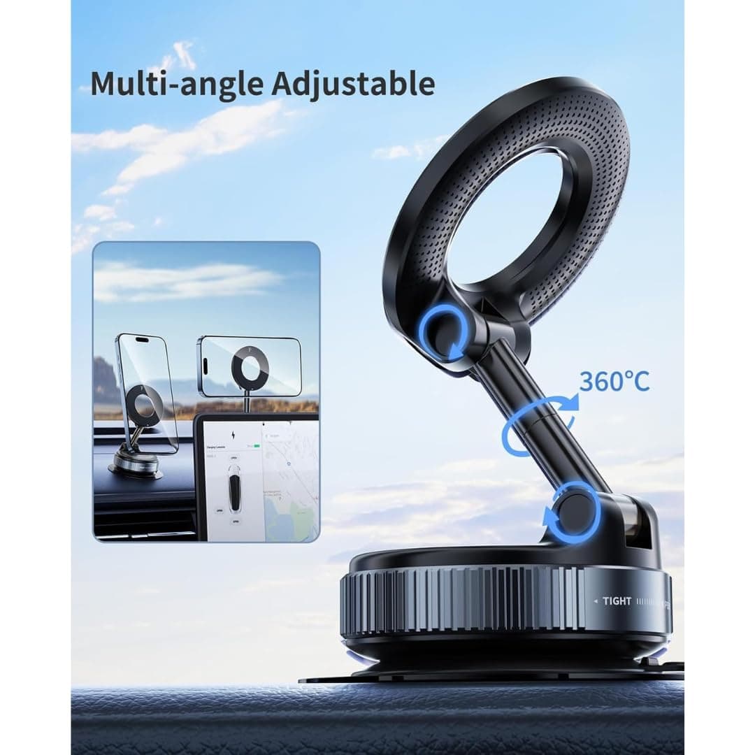 STARQ 360° Vaccum Magnetic Phones Holder, Magnetic Car Phone Mount, Hands-Free Suction Cup Phones Holder for Car/Gym/Mirror/Shower, Car Mount Compatible with All Mobile (Extended) 2