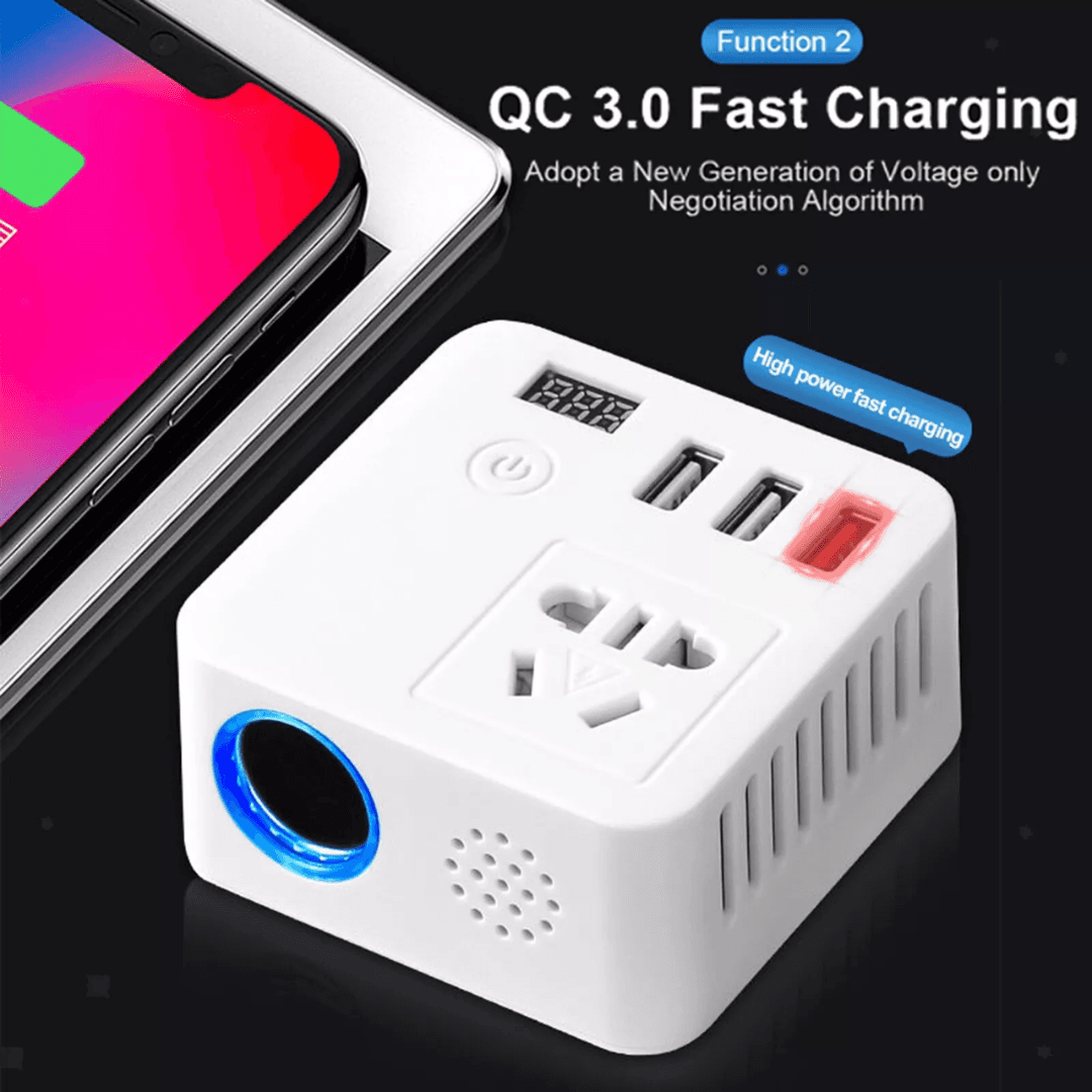 STARQ 12V AC to DC Converter 100-240V Car Cigarette Lighter Socket for Car Vacuum Cleaner Tire Inflator Car Air Purifier and Other Car Devices 72W Power Supply Adapter (6A) (White) 3