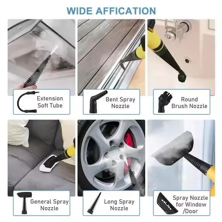 STARQ® - 9in1 Handheld Steam Cleaner for Home, Car & Furniture High Temperature Steam Cleaning Machine for Stubborn Stains On Kitchen, Bathroom, Car Floor, Curtains, Mattresses, and Kitchen Surfaces 2