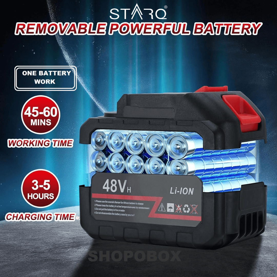 STARQ 48V Portable Pressure Washer with Rechargeable 2 Battery12000mah 30+30 Minutes Charging Life Cordless Washer Gun Cordless Power Washer Gun | Pressure Washer for Car Floor Cleaning (Double Battery) 2