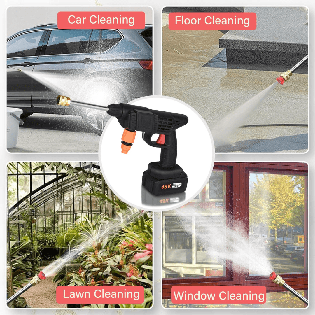 STARQ 48V Portable Pressure Washer with Rechargeable 2 Battery12000mah 30+30 Minutes Charging Life Cordless Washer Gun Cordless Power Washer Gun | Pressure Washer for Car Floor Cleaning (Double Battery) 5