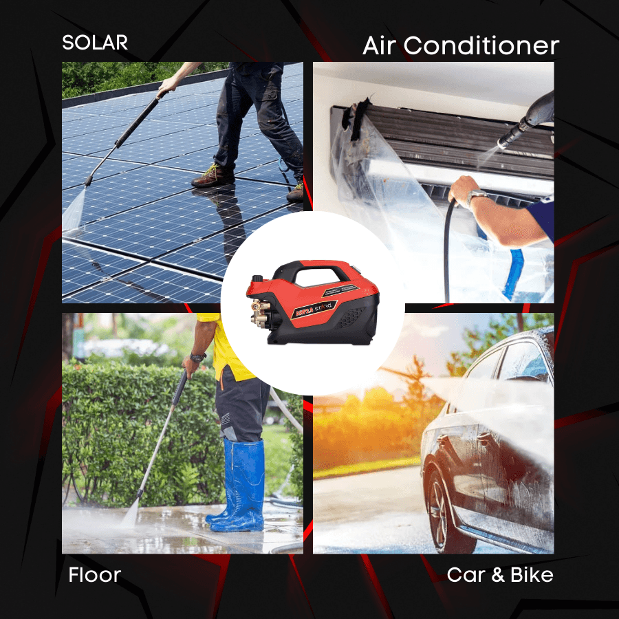 STARQ AWP 2.8 Combo High Pressure Car Washer | 2800W Motor, 350 Bar, 12L/Min Flow, 8M Hose Pipe | Professional 1L Foam Cannon Snow Lance (Red) with Pressure Control Knob 3