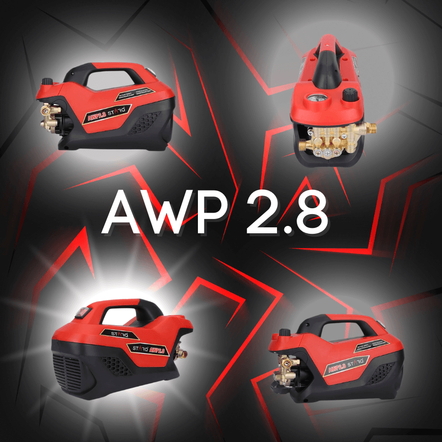 STARQ AWP 2.8 Combo High Pressure Car Washer | 2800W Motor, 350 Bar, 12L/Min Flow, 8M Hose Pipe | Professional 1L Foam Cannon Snow Lance (Red) with Pressure Control Knob 5