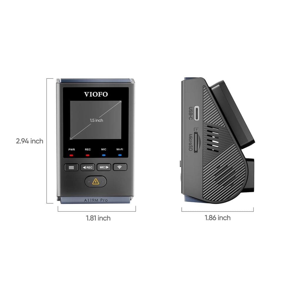VIOFO A119M Pro 4K HDR Voice Control Dash Camera with Sony STARVIS 2 Sensor, Super Night Vision, Ultra Fast Wi-Fi 6 & Precise GPS 2