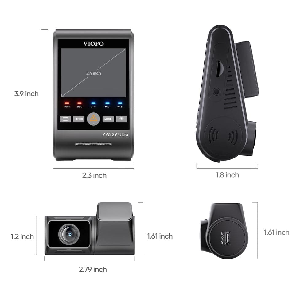 VIOFO A229 Ultra 2CH 4K Front+4K Rear Dashcam with Dual Sony STARVIS 2 Sensors, 2-Channel 4K HDR, Ultra Fast 5GHz Wi-Fi & Precise GPS, Smart Voice Control 2