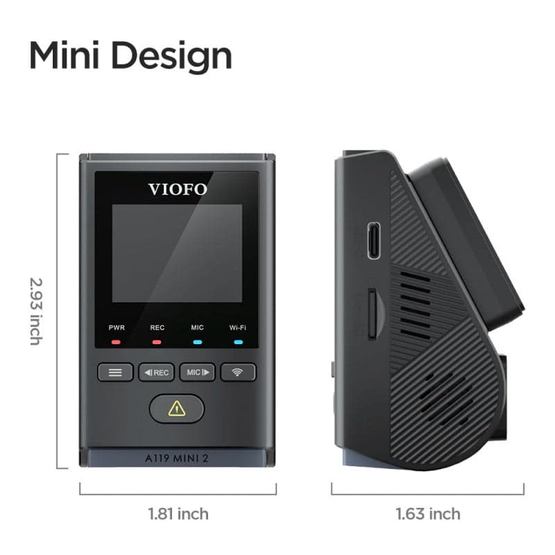 VIOFO A119 MINI 2 VOICE CONTROL 2K 60FPS 5GHZ WIFI DASH CAMERA WITH SONY STARVIS 2 IMAGE SENSOR HDR SUPER NIGHT SENSIBILITY 2