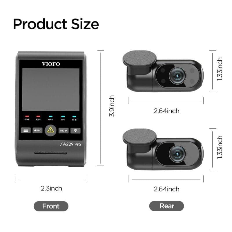 VIOFO A229 PRO 3CH 4K+2K+1080P HDR 3 CHANNELS CAR DASH CAMERA WITH SONY STARVIS 2 SENSORS WITH FRONT REAR AND INTERIOR CAMERA 2