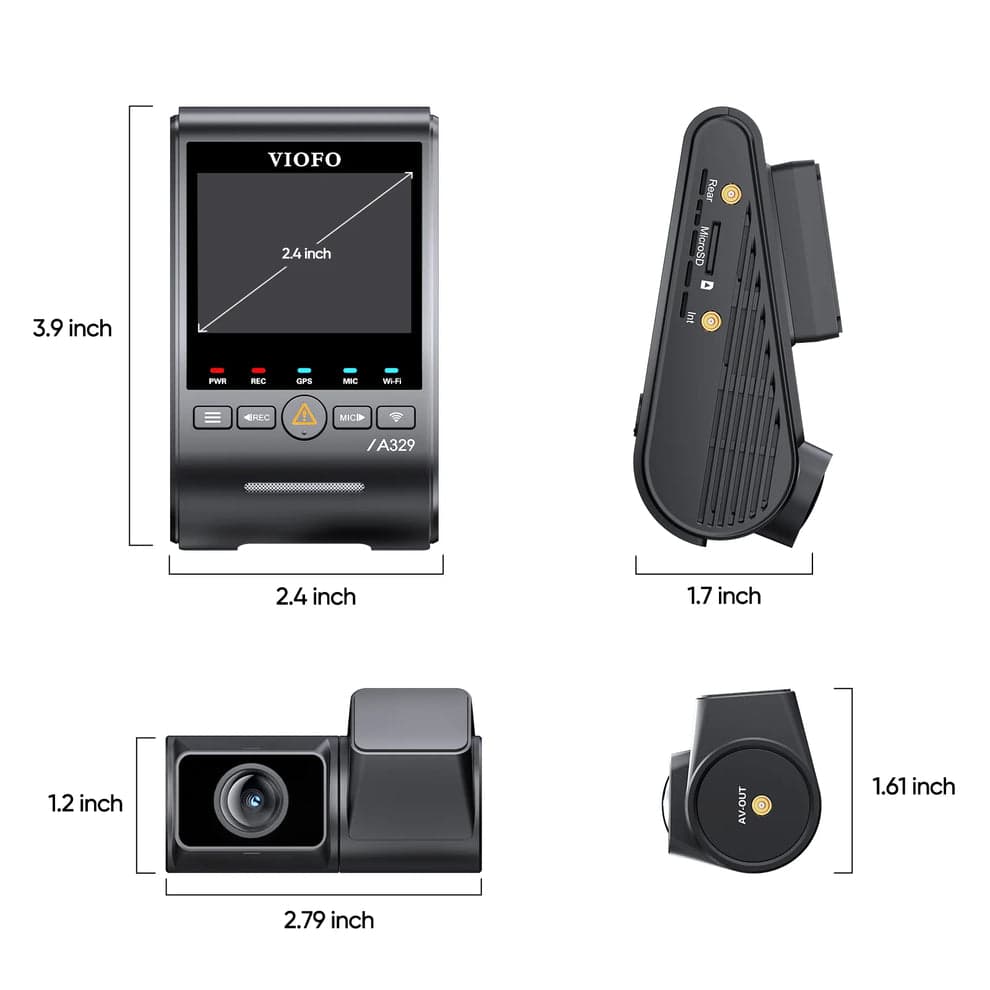 VIOFO A329S 2CH 4K 60FPS+2K HDR Dash Cam with Sony STARVIS 2 Sensor, Built-in Wi-Fi 6 and GPS, Support SSD Storage, Low Power Impact Detection, Hybrid Parking Recording 2