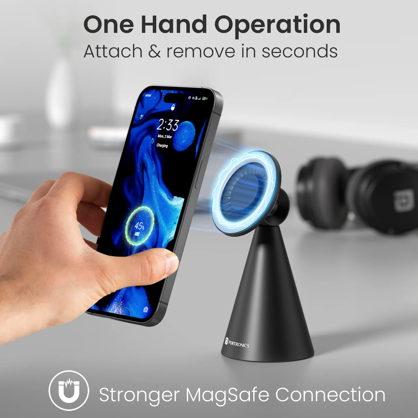 Mogun 5
Strong Magnetism | 360 Degree Rotation | Sturdy Build | Tailored for Magsafe 2