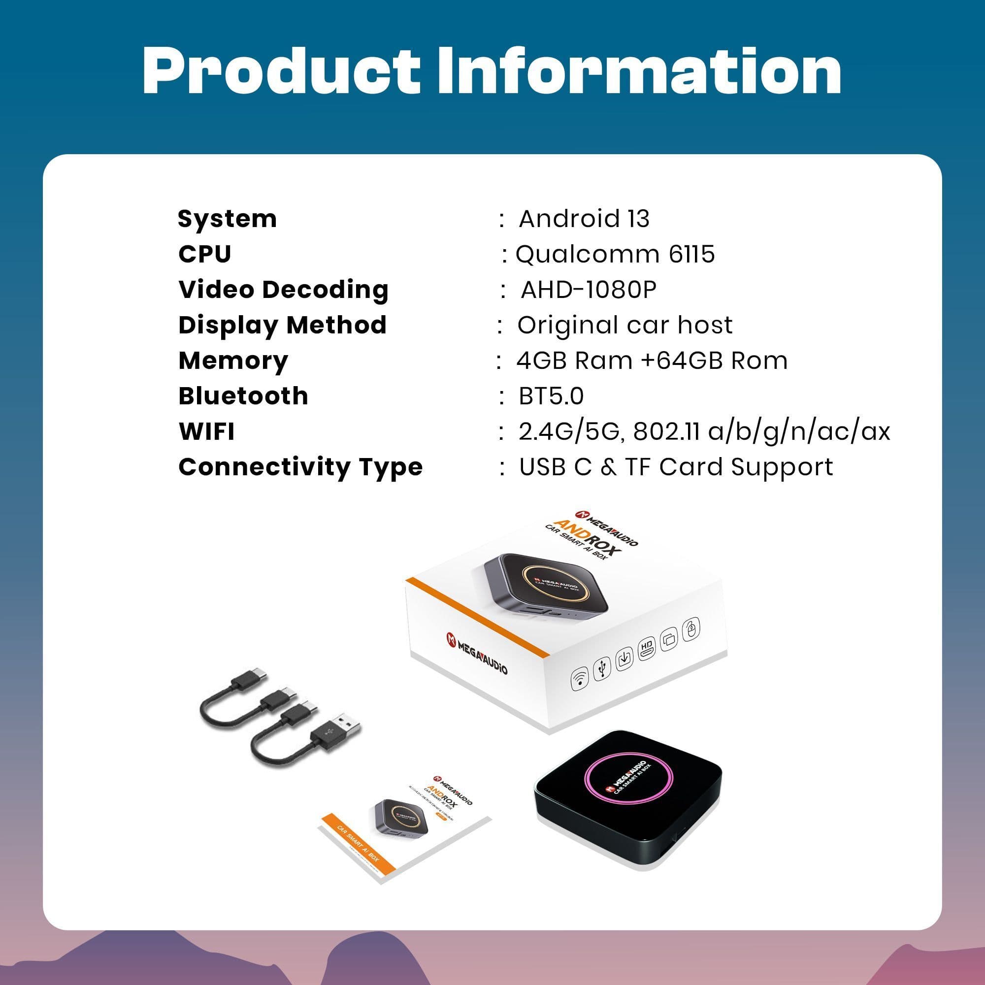 MEGAAUDIO Androx AI Box | Wire 5
