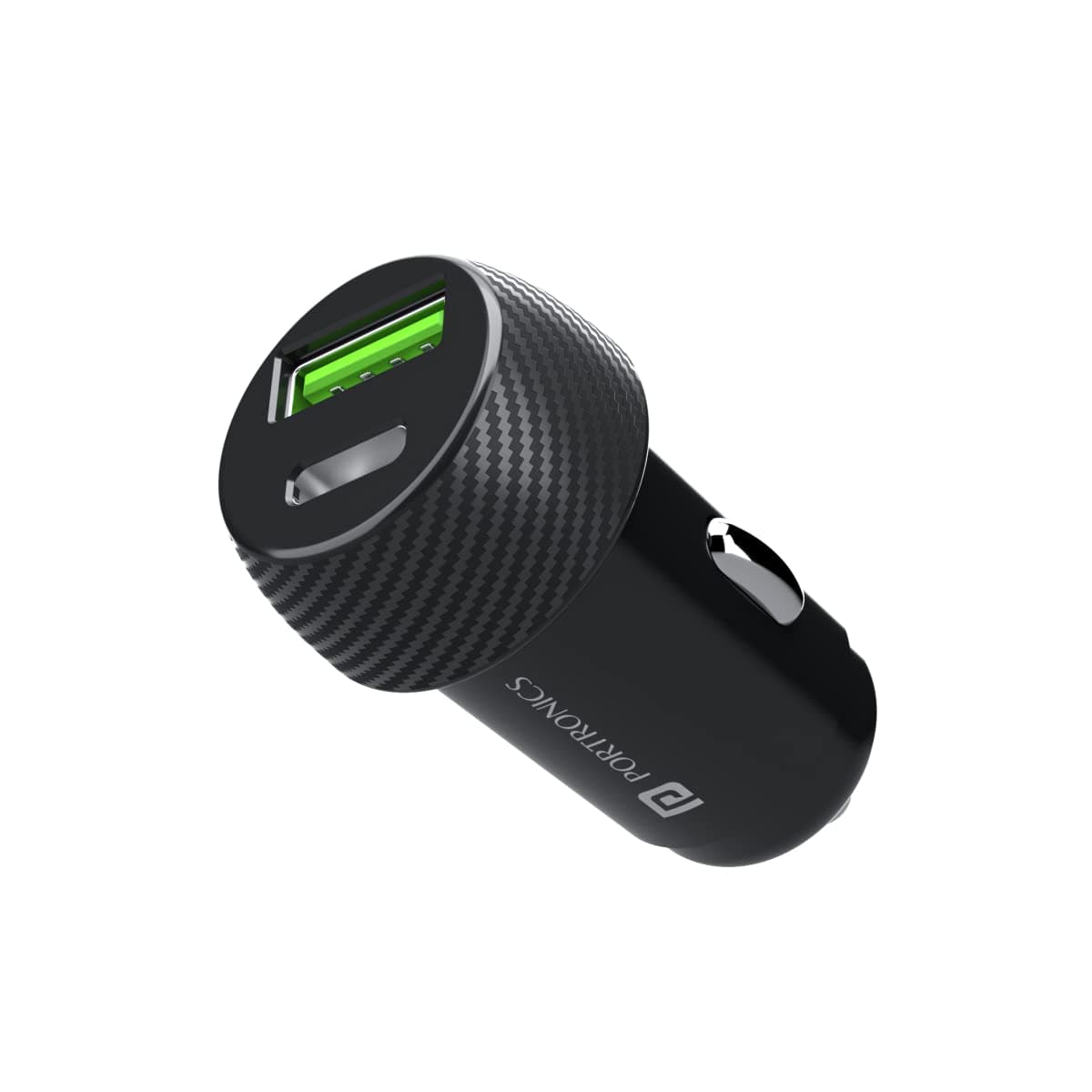 Portronics 20W Car Power 7 Car Charger with Dual Output (Type-C PD + USB), Fast Charging, Adapter Compatible for Most Cars & Cellular Phones (Black) 2