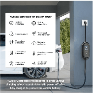 3.6kW Portable EV Charger, Smart APP, Adjustable Amps, 6 Meter TPU Cable, 16A 1 Phase, 3 inch Large Screen, Bag, Wallholder, Surge & Pen Protection, Earthing Off Option. 5 Years Warranty* 4